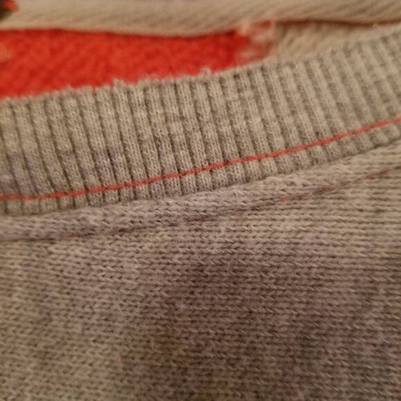 Free People Color Block Sweatshirt Coral Grey M - Picture 7 of 8